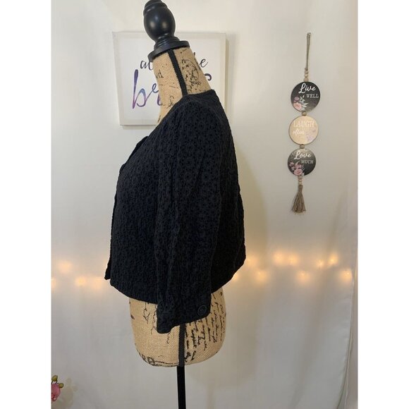 (E-127) Ann Taylor 3/4 sleeves womens top size M black color‎ - Picture 4 of 7